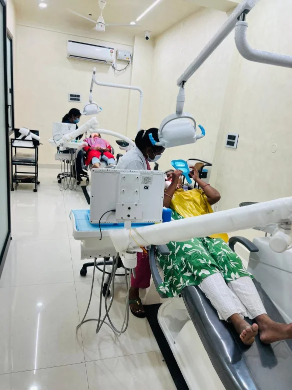 Before and after orthodontic alignment case at Varahi Dental Care